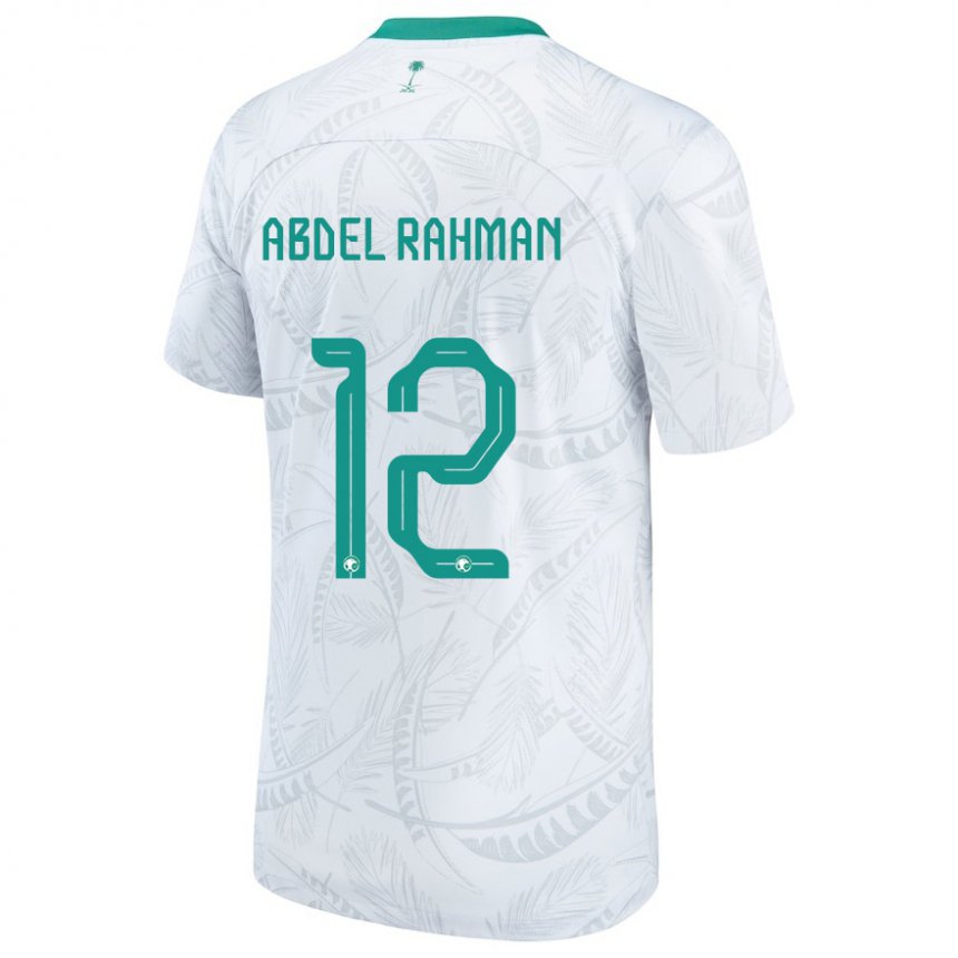 Barn Saudi-arabias Mona Abdel Rahman #12 Hvit Hjemmetrøye Drakt Trøye 22-24 Skjorter T-skjorte