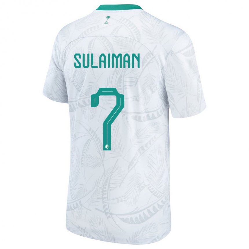 Barn Saudi-arabias Mohammed Sulaiman #7 Hvit Hjemmetrøye Drakt Trøye 22-24 Skjorter T-skjorte