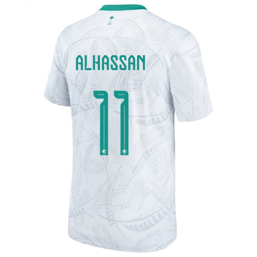 Barn Saudi-arabias Abbas Alhassan #11 Hvit Hjemmetrøye Drakt Trøye 22-24 Skjorter T-skjorte