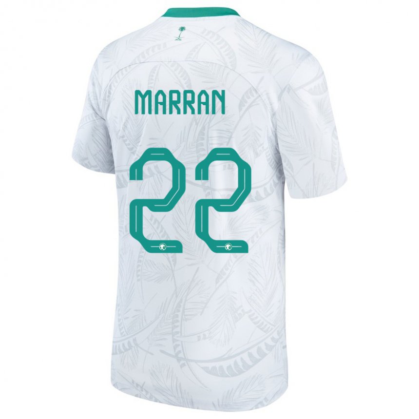 Barn Saudi-arabias Mohammed Marran #22 Hvit Hjemmetrøye Drakt Trøye 22-24 Skjorter T-skjorte