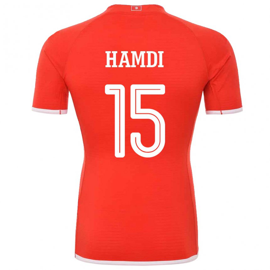 Barn Tunisias Hanna Hamdi #15 Rød Hjemmetrøye Drakt Trøye 22-24 Skjorter T-skjorte