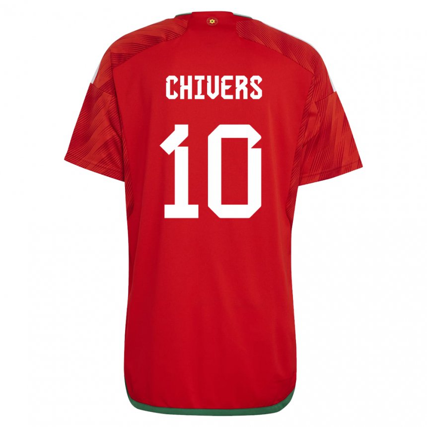 Barn Wales Chloe Chivers #10 Rød Hjemmetrøye Drakt Trøye 22-24 Skjorter T-skjorte