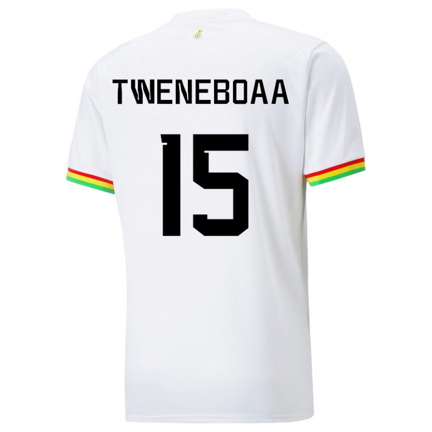 Barn Ghanas Justice Tweneboaa #15 Hvit Hjemmetrøye Drakt Trøye 22-24 Skjorter T-skjorte
