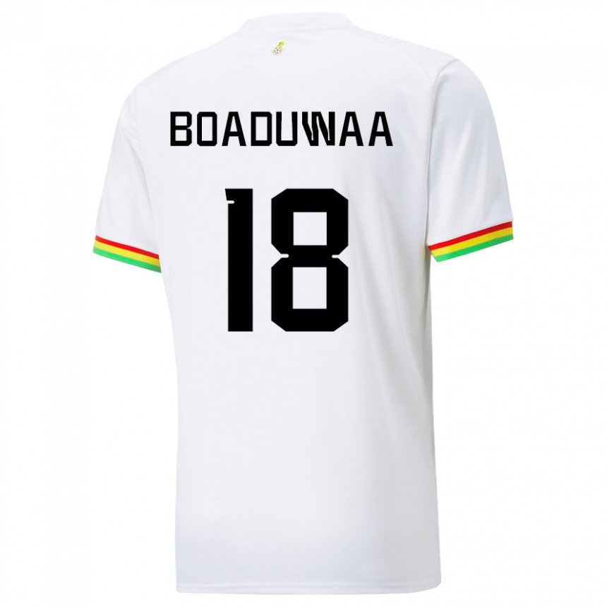 Barn Ghanas Doris Boaduwaa #18 Hvit Hjemmetrøye Drakt Trøye 22-24 Skjorter T-skjorte