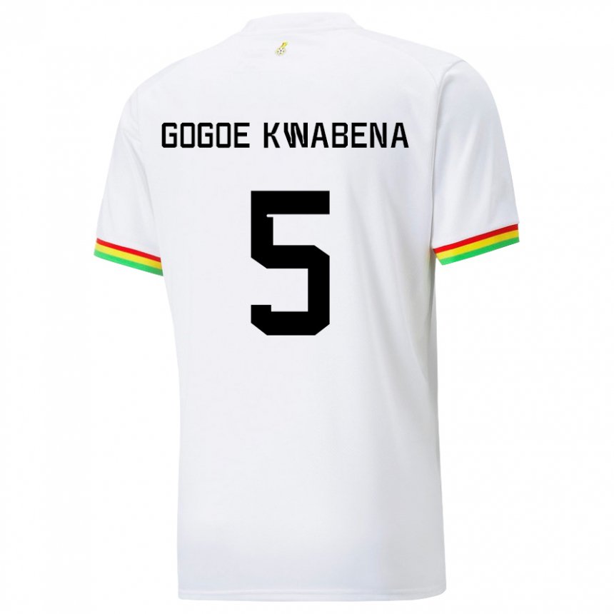 Barn Ghanas Boahen Gogoe Kwabena #5 Hvit Hjemmetrøye Drakt Trøye 22-24 Skjorter T-skjorte
