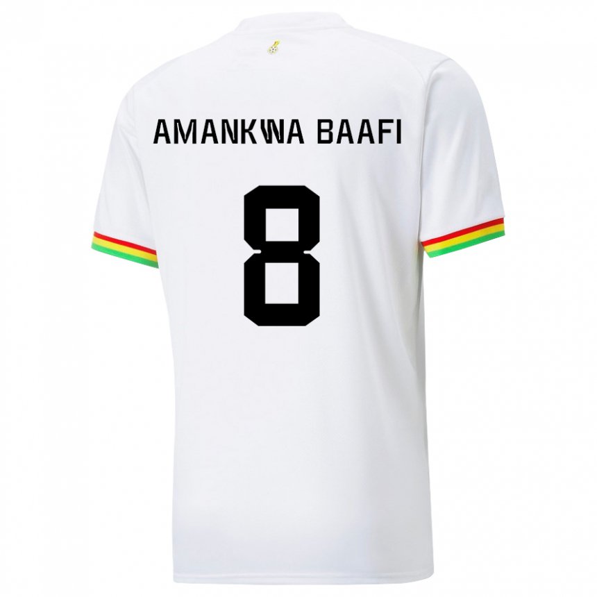 Barn Ghanas Yaw Amankwa Baafi #8 Hvit Hjemmetrøye Drakt Trøye 22-24 Skjorter T-skjorte