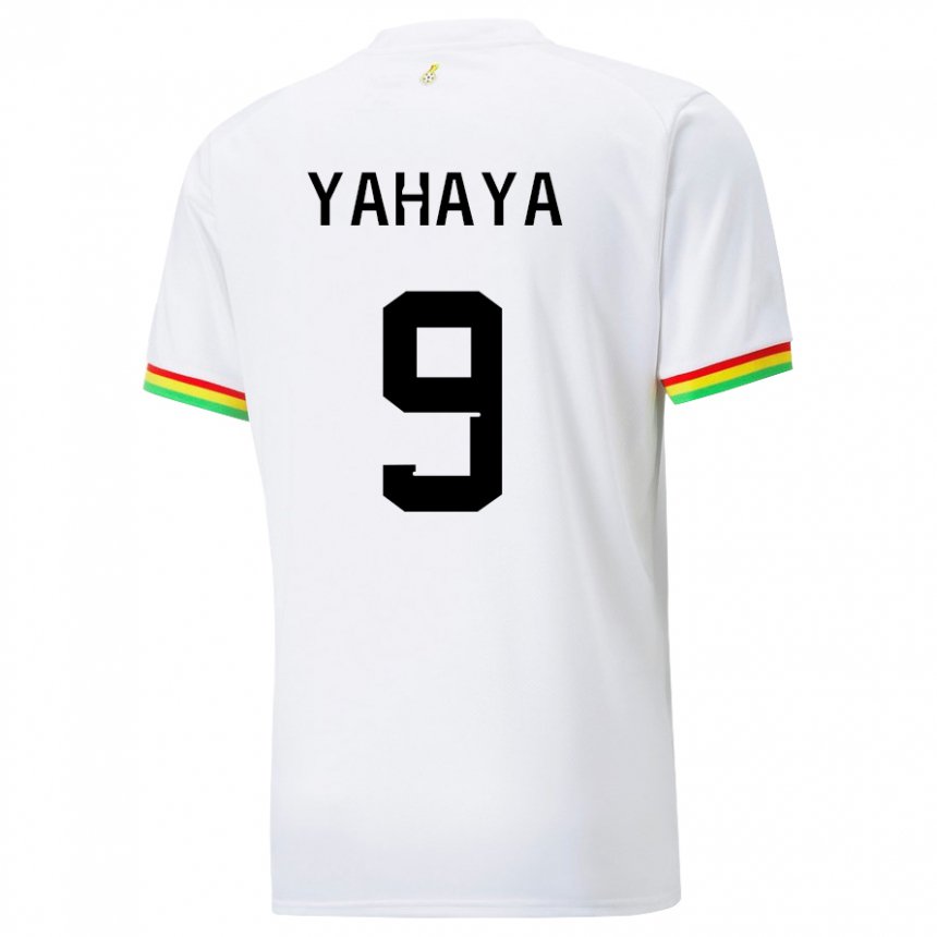 Barn Ghanas Mohammed Yahaya #9 Hvit Hjemmetrøye Drakt Trøye 22-24 Skjorter T-skjorte