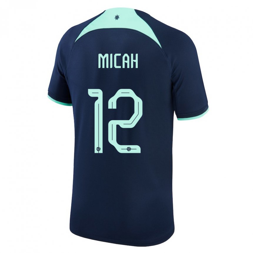 Barn Australias Teagan Micah #12 Mørke Blå Bortetrøye Drakt Trøye 22-24 Skjorter T-skjorte