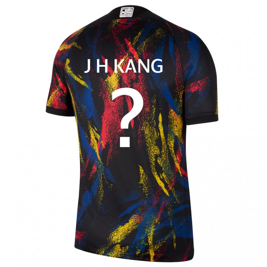 Barn Sør-koreas Kang Ju Hyeok #0 Flerfarget Bortetrøye Drakt Trøye 22-24 Skjorter T-skjorte