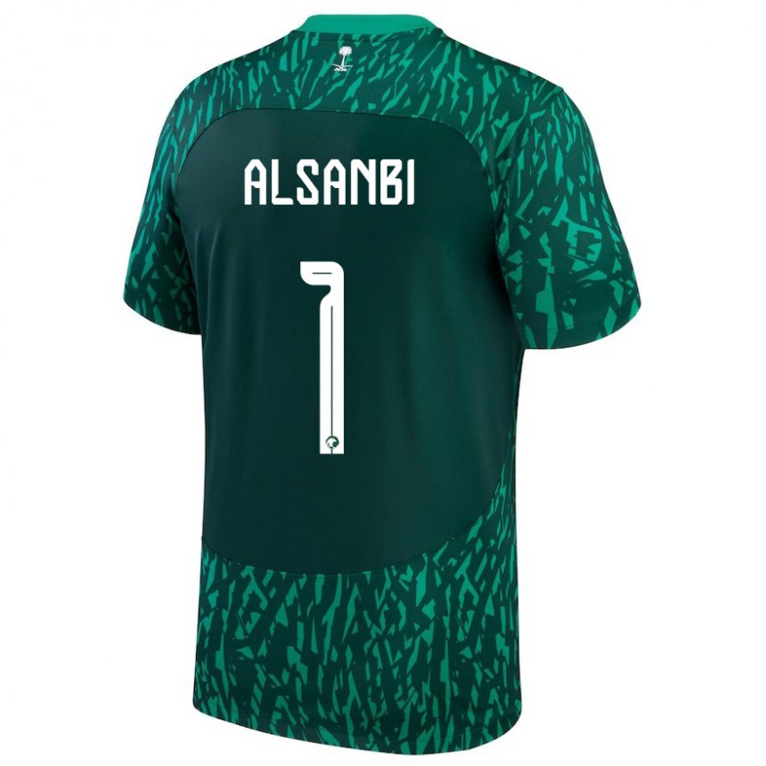 Barn Saudi-arabias Abdulrahman Alsanbi #1 Dark Grønn Bortetrøye Drakt Trøye 22-24 Skjorter T-skjorte
