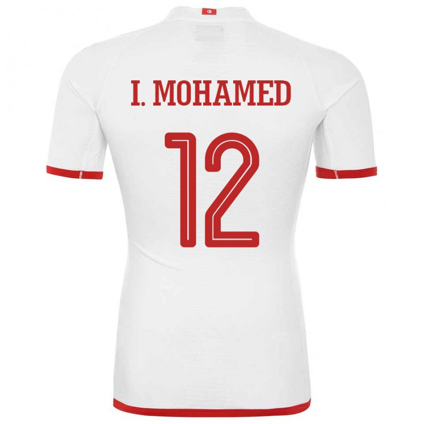 Barn Tunisias Ibtissem Ben Mohamed #12 Hvit Bortetrøye Drakt Trøye 22-24 Skjorter T-skjorte