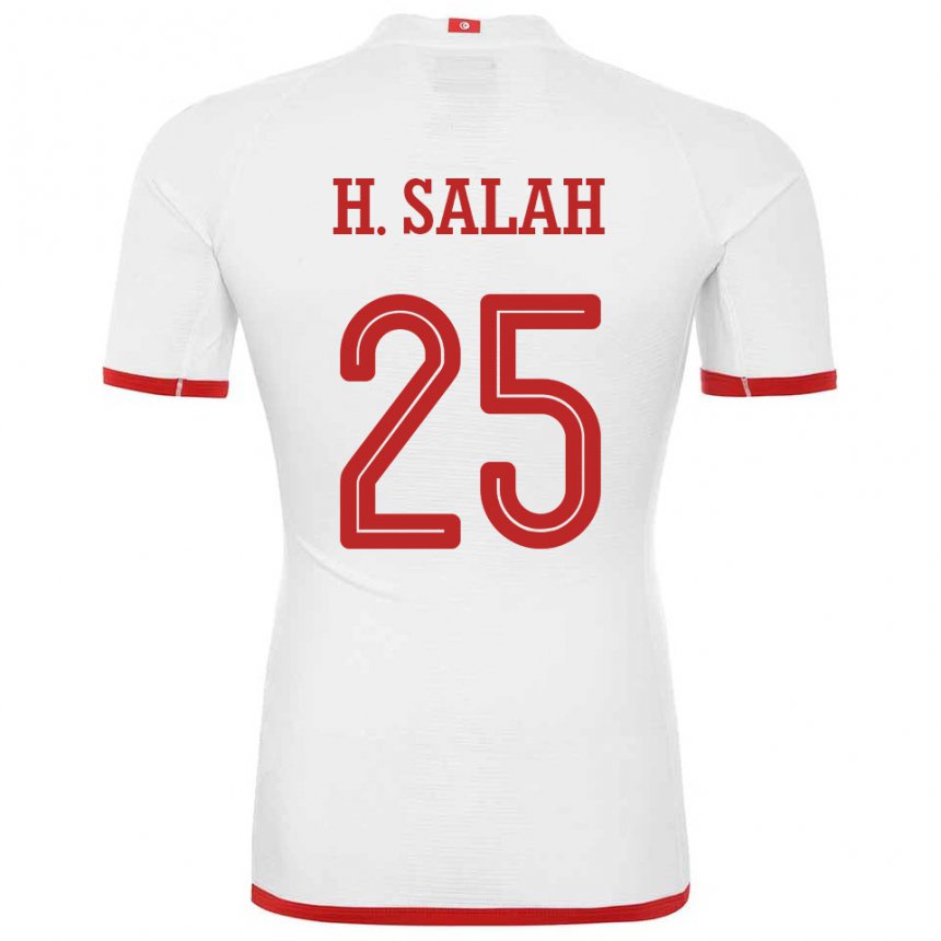 Barn Tunisias Heni Ben Salah #25 Hvit Bortetrøye Drakt Trøye 22-24 Skjorter T-skjorte