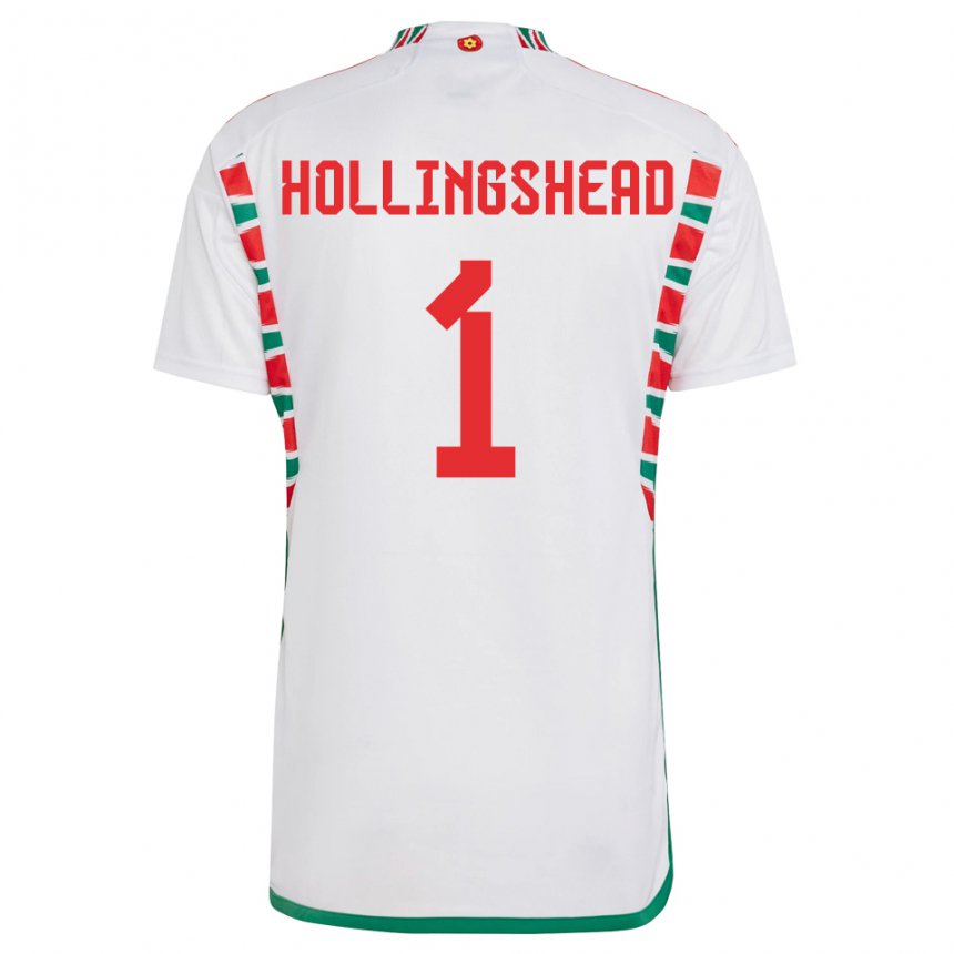 Barn Wales Ronnie Hollingshead #1 Hvit Bortetrøye Drakt Trøye 22-24 Skjorter T-skjorte