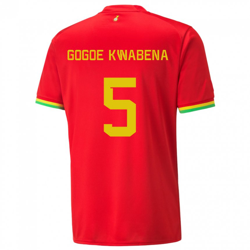 Barn Ghanas Boahen Gogoe Kwabena #5 Rød Bortetrøye Drakt Trøye 22-24 Skjorter T-skjorte