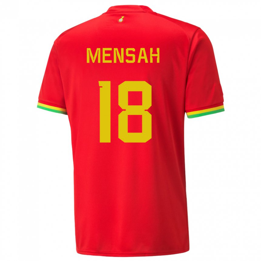 Barn Ghanas Isaac Mensah #18 Rød Bortetrøye Drakt Trøye 22-24 Skjorter T-skjorte