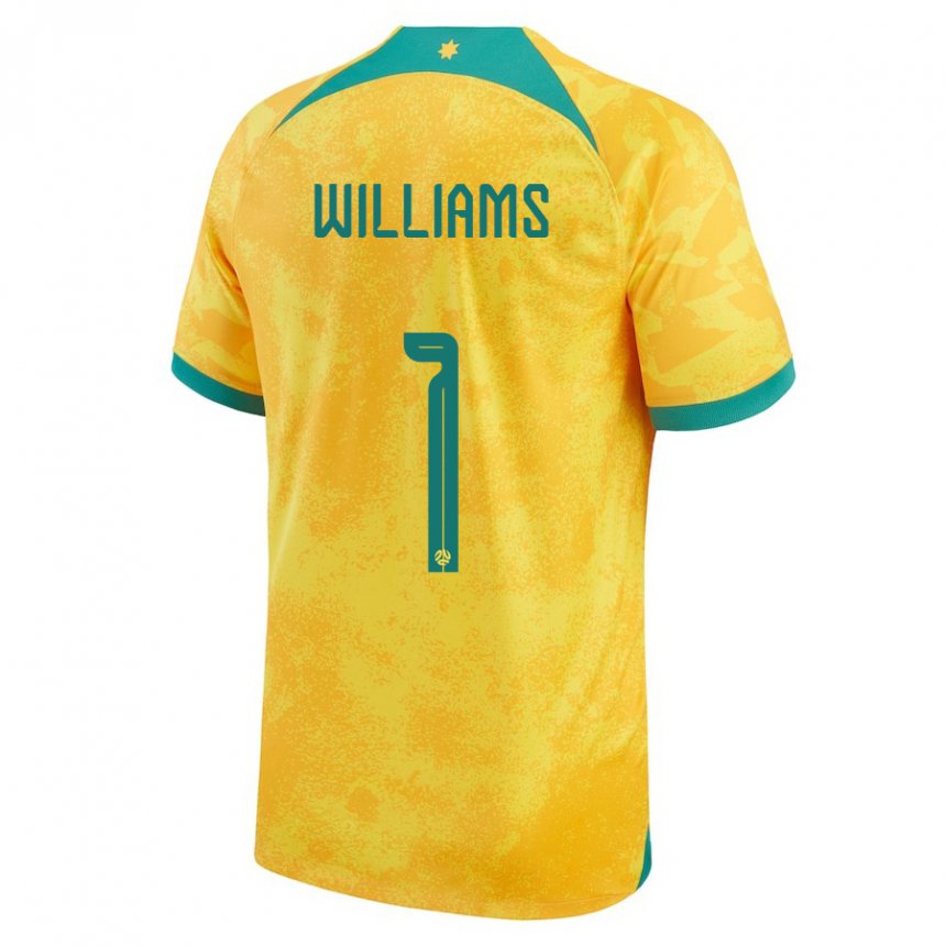 Mann Australias Lydia Williams #1 Gylden Hjemmetrøye Drakt Trøye 22-24 Skjorter T-skjorte