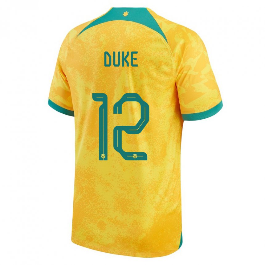 Mann Australias Mitch Duke #12 Gylden Hjemmetrøye Drakt Trøye 22-24 Skjorter T-skjorte