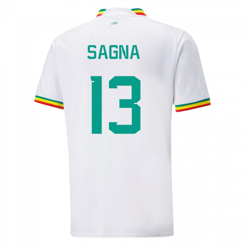 Mann Senegals Jeannette Sagna #13 Hvit Hjemmetrøye Drakt Trøye 22-24 Skjorter T-skjorte