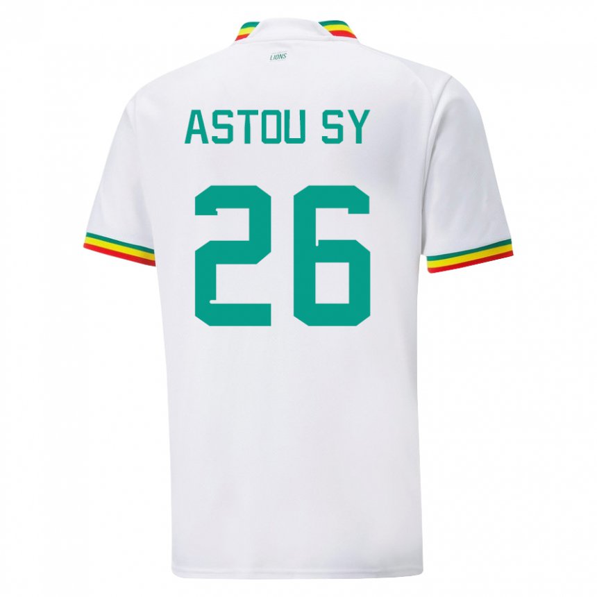 Mann Senegals Astou Sy #26 Hvit Hjemmetrøye Drakt Trøye 22-24 Skjorter T-skjorte