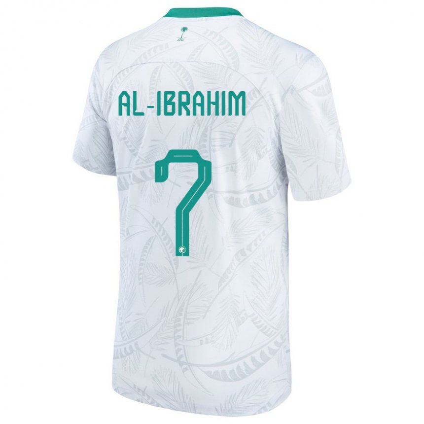 Mann Saudi-arabias Noura Al Ibrahim #7 Hvit Hjemmetrøye Drakt Trøye 22-24 Skjorter T-skjorte