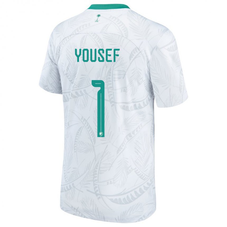 Mann Saudi-arabias Hamed Yousef #1 Hvit Hjemmetrøye Drakt Trøye 22-24 Skjorter T-skjorte