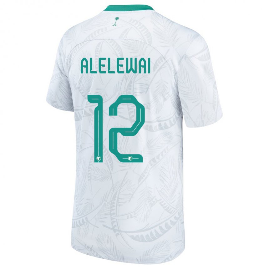Mann Saudi-arabias Abdulaziz Alelewai #12 Hvit Hjemmetrøye Drakt Trøye 22-24 Skjorter T-skjorte