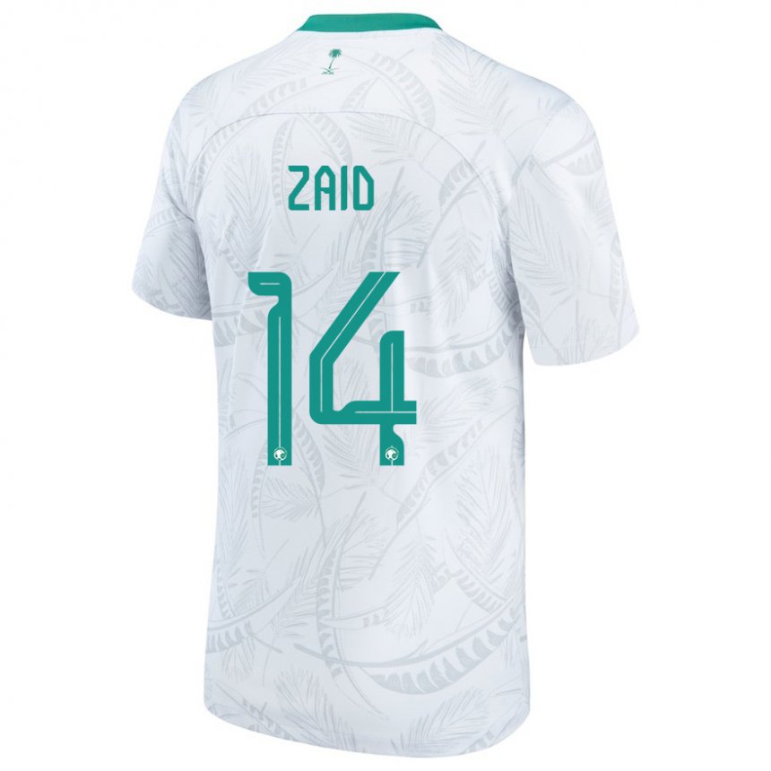 Mann Saudi-arabias Abdullah Zaid #14 Hvit Hjemmetrøye Drakt Trøye 22-24 Skjorter T-skjorte