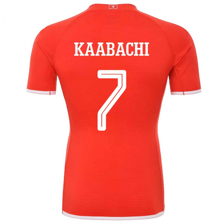 Mann Tunisias Ella Kaabachi #7 Rød Hjemmetrøye Drakt Trøye 22-24 Skjorter T-skjorte