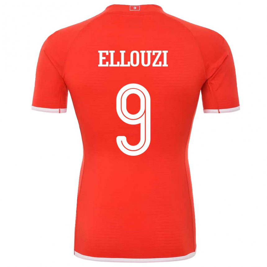 Mann Tunisias Sabrine Ellouzi #9 Rød Hjemmetrøye Drakt Trøye 22-24 Skjorter T-skjorte