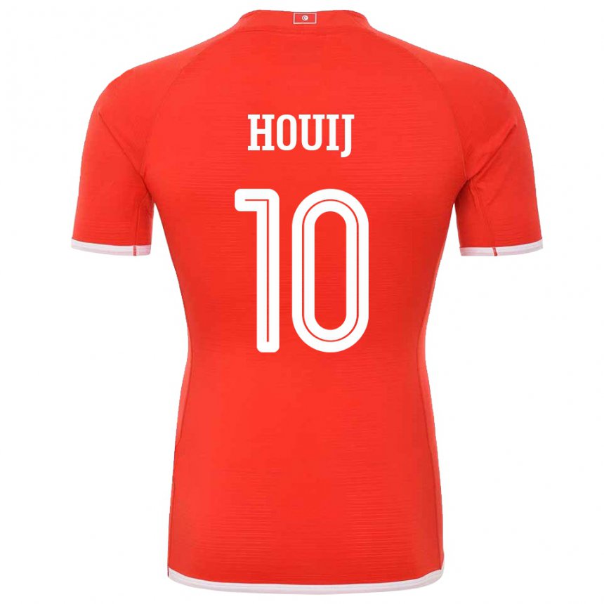Mann Tunisias Mariem Houij #10 Rød Hjemmetrøye Drakt Trøye 22-24 Skjorter T-skjorte