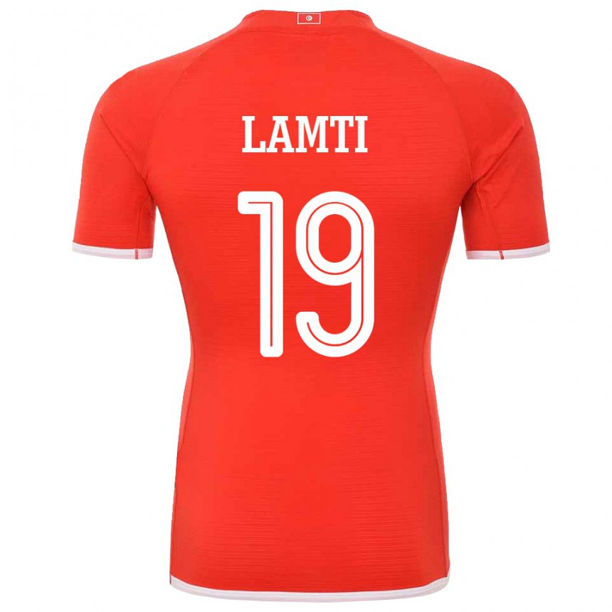 Mann Tunisias Chirine Lamti #19 Rød Hjemmetrøye Drakt Trøye 22-24 Skjorter T-skjorte
