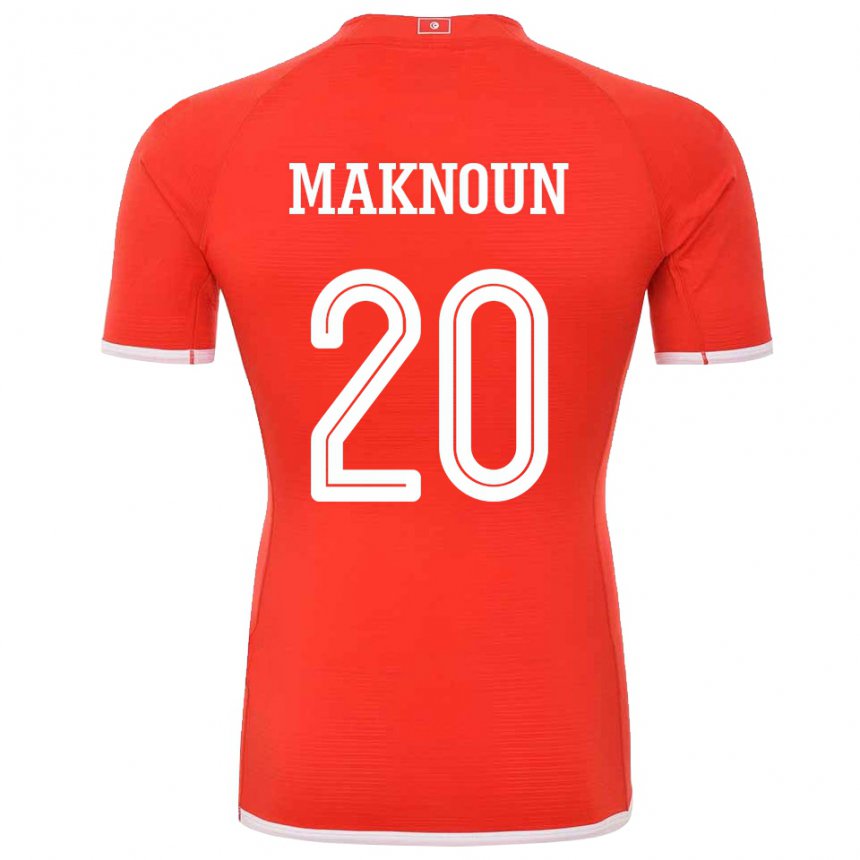 Mann Tunisias Leila Maknoun #20 Rød Hjemmetrøye Drakt Trøye 22-24 Skjorter T-skjorte