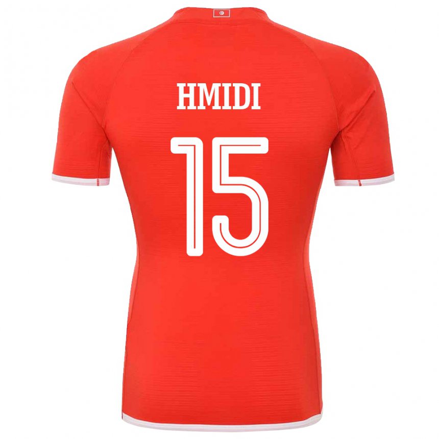 Mann Tunisias Makolm Hmidi #15 Rød Hjemmetrøye Drakt Trøye 22-24 Skjorter T-skjorte