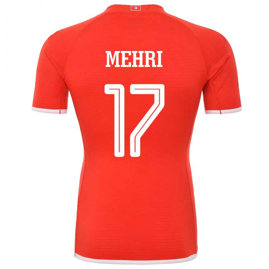 Mann Tunisias Malek Mehri #17 Rød Hjemmetrøye Drakt Trøye 22-24 Skjorter T-skjorte
