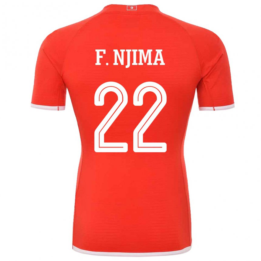Mann Tunisias Firas Ben Njima #22 Rød Hjemmetrøye Drakt Trøye 22-24 Skjorter T-skjorte