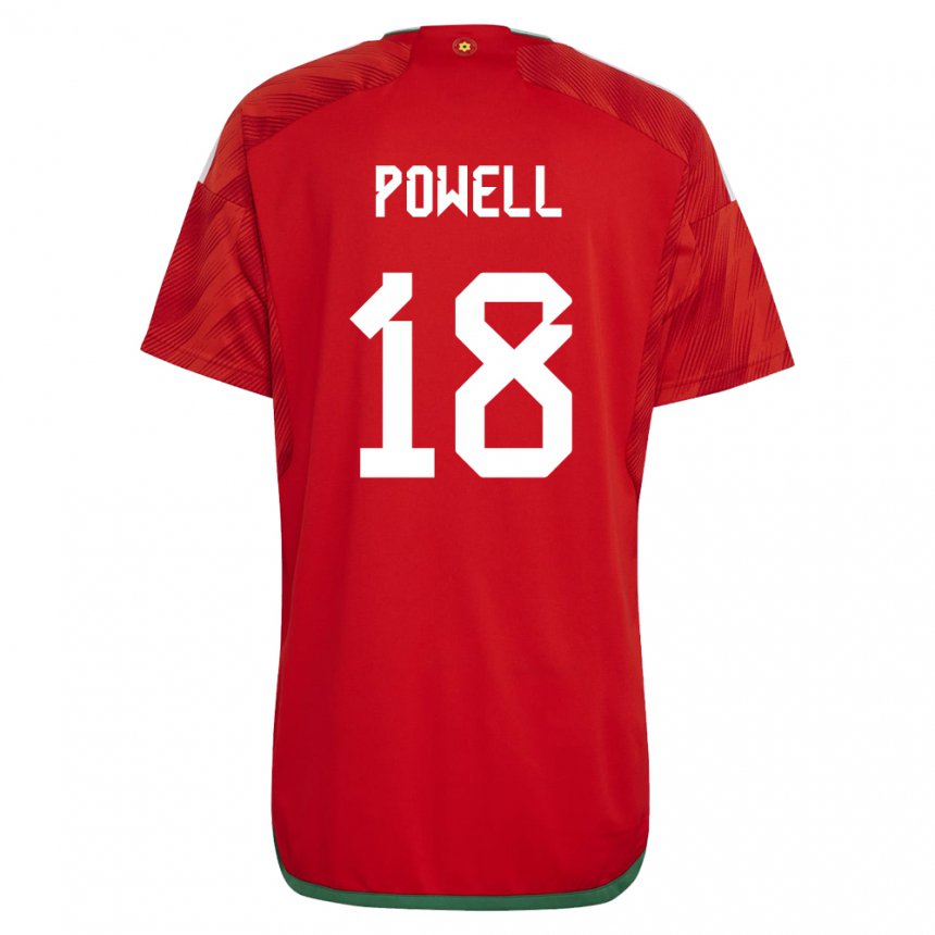 Mann Wales Ella Powell #18 Rød Hjemmetrøye Drakt Trøye 22-24 Skjorter T-skjorte