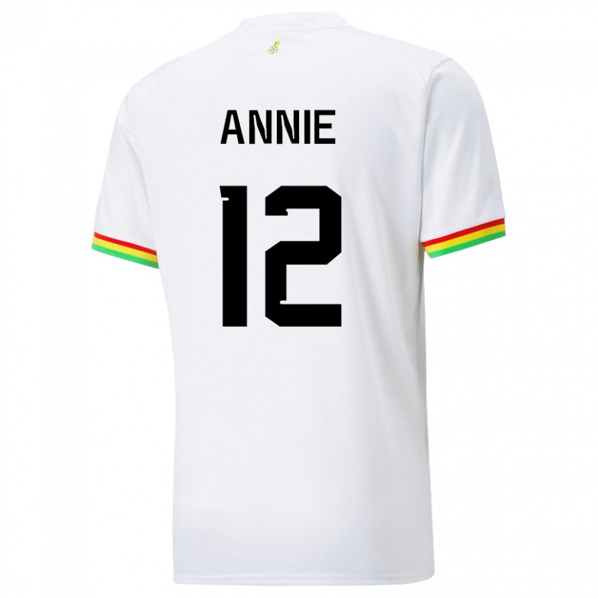 Mann Ghanas Henrietta Annie #12 Hvit Hjemmetrøye Drakt Trøye 22-24 Skjorter T-skjorte
