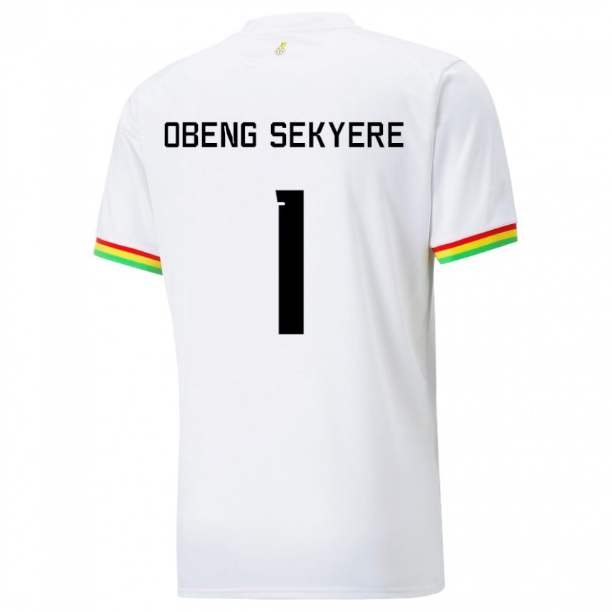 Mann Ghanas Gregory Obeng Sekyere #1 Hvit Hjemmetrøye Drakt Trøye 22-24 Skjorter T-skjorte