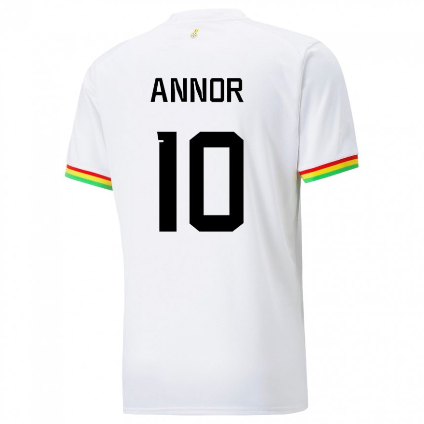 Mann Ghanas Emmanuel Annor #10 Hvit Hjemmetrøye Drakt Trøye 22-24 Skjorter T-skjorte