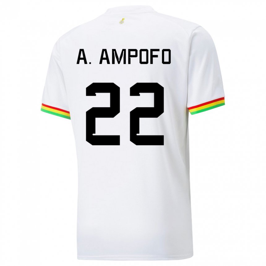 Mann Ghanas Eugene Amankwah Ampofo #22 Hvit Hjemmetrøye Drakt Trøye 22-24 Skjorter T-skjorte