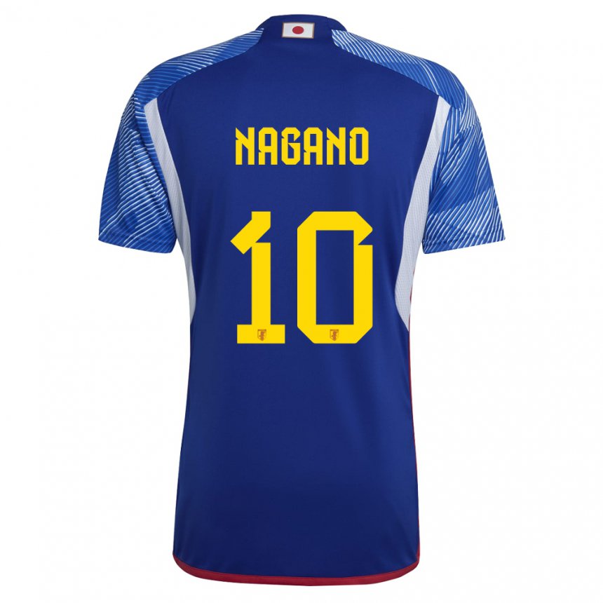 Mann Japans Fuka Nagano #10 Kongeblå Hjemmetrøye Drakt Trøye 22-24 Skjorter T-skjorte