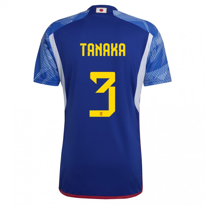 Mann Japans Hayato Tanaka #3 Kongeblå Hjemmetrøye Drakt Trøye 22-24 Skjorter T-skjorte