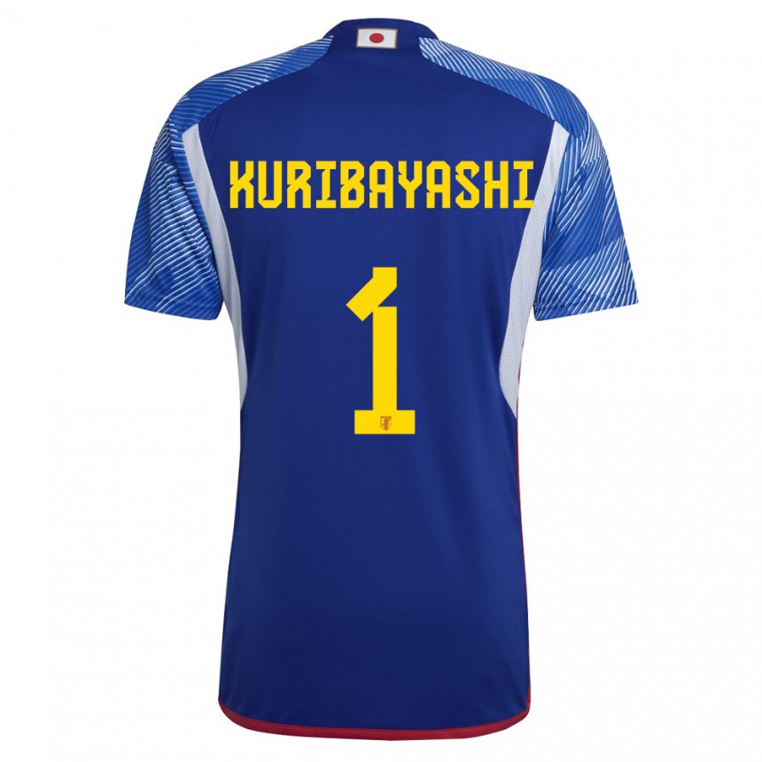 Mann Japans Hayato Kuribayashi #1 Kongeblå Hjemmetrøye Drakt Trøye 22-24 Skjorter T-skjorte