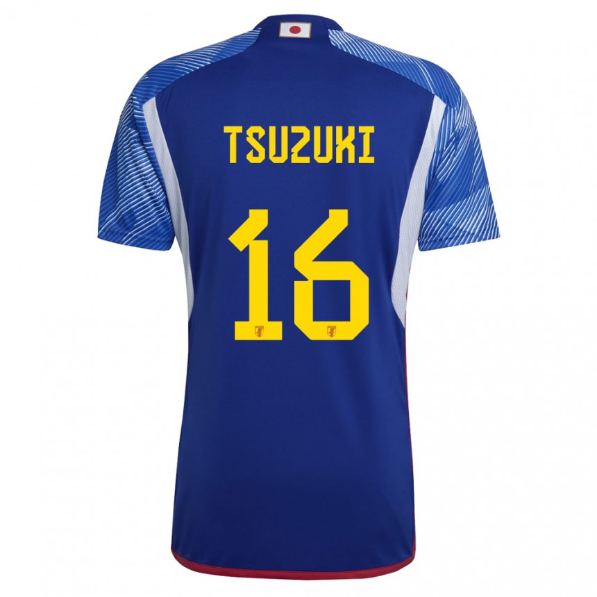 Mann Japans Shunta Tsuzuki #16 Kongeblå Hjemmetrøye Drakt Trøye 22-24 Skjorter T-skjorte