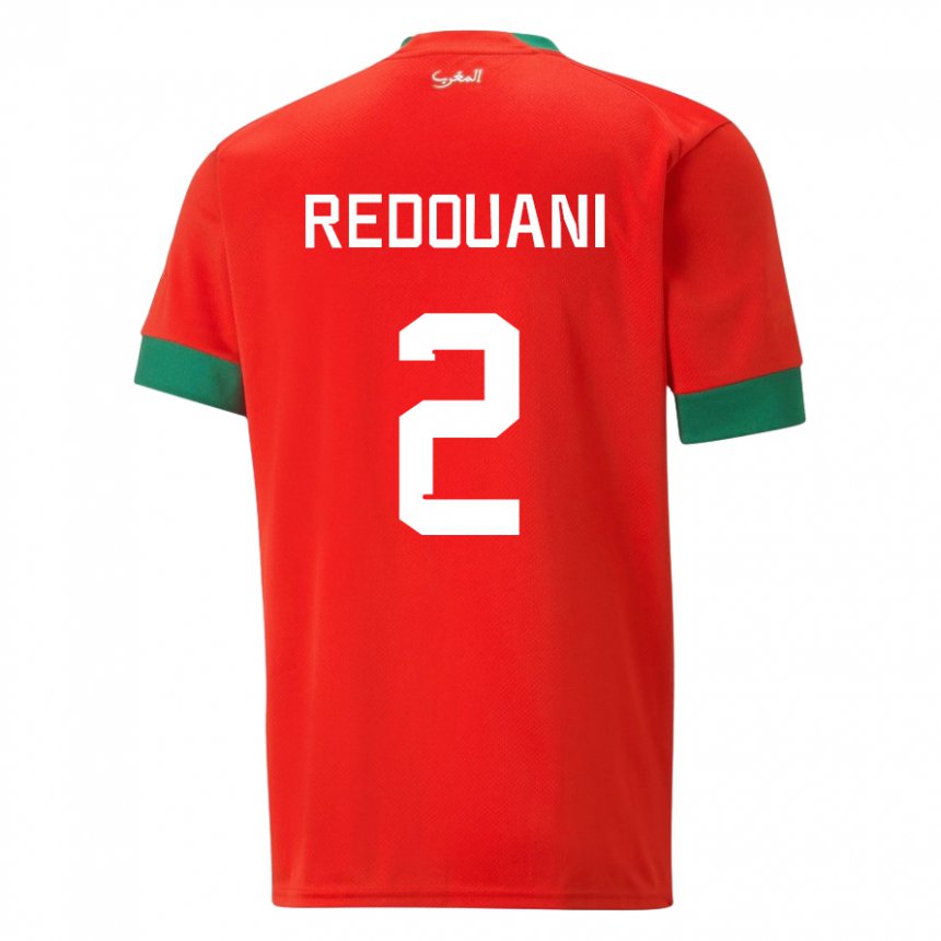 Mann Marokkos Zineb Redouani #2 Rød Hjemmetrøye Drakt Trøye 22-24 Skjorter T-skjorte