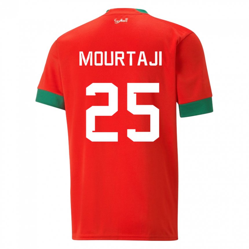 Mann Marokkos Chaymaa Mourtaji #25 Rød Hjemmetrøye Drakt Trøye 22-24 Skjorter T-skjorte