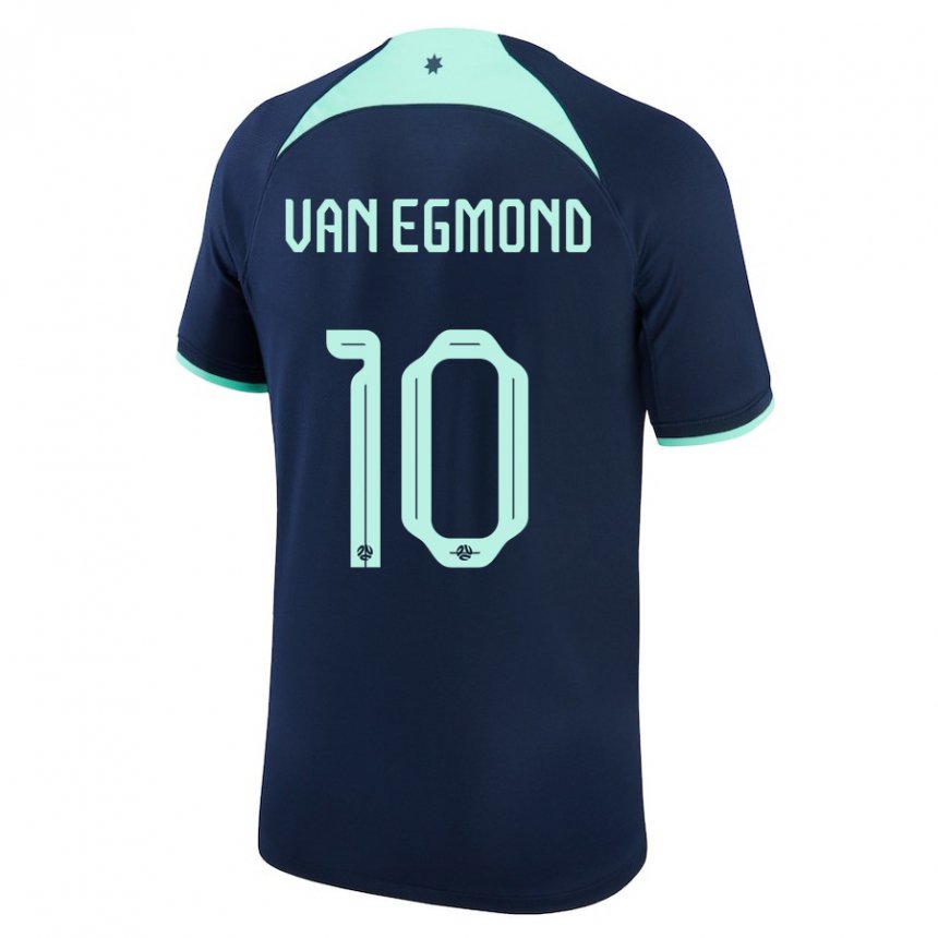 Mann Australias Emily Van Egmond #10 Mørke Blå Bortetrøye Drakt Trøye 22-24 Skjorter T-skjorte