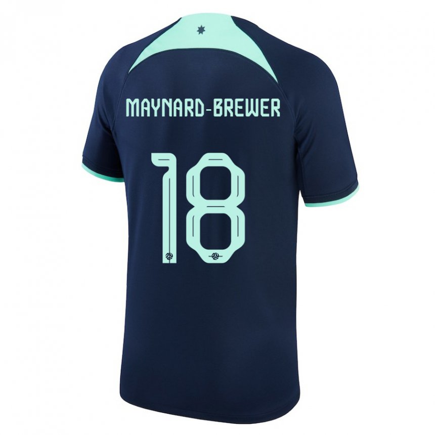 Mann Australias Ashley Maynard Brewer #18 Mørke Blå Bortetrøye Drakt Trøye 22-24 Skjorter T-skjorte