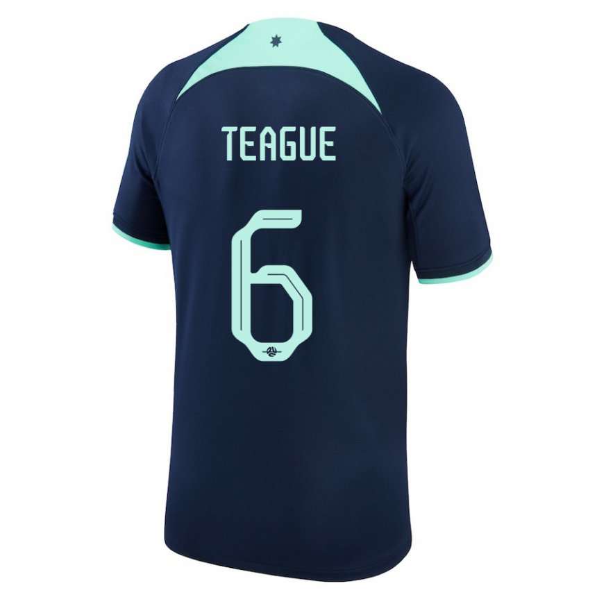 Mann Australias Ryan Teague #6 Mørke Blå Bortetrøye Drakt Trøye 22-24 Skjorter T-skjorte