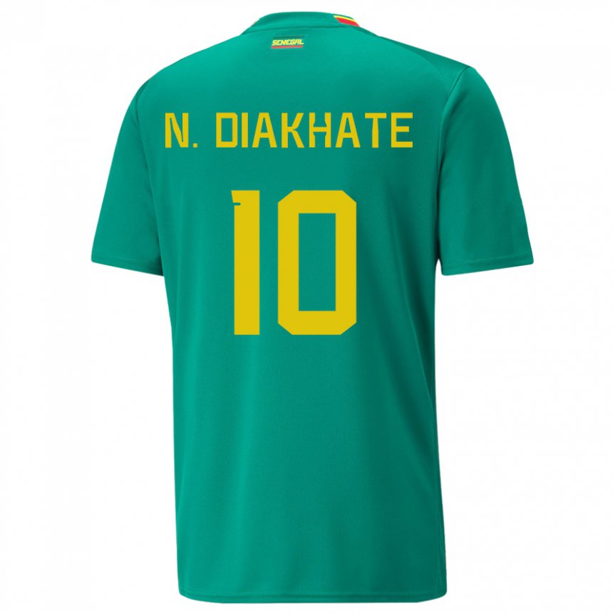 Mann Senegals Ndeye Awa Diakhate #10 Grønn Bortetrøye Drakt Trøye 22-24 Skjorter T-skjorte